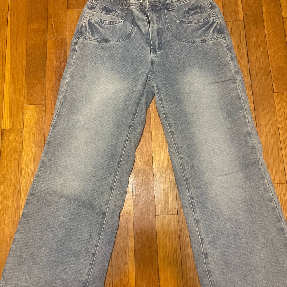 Blue Light wash wide leg jean